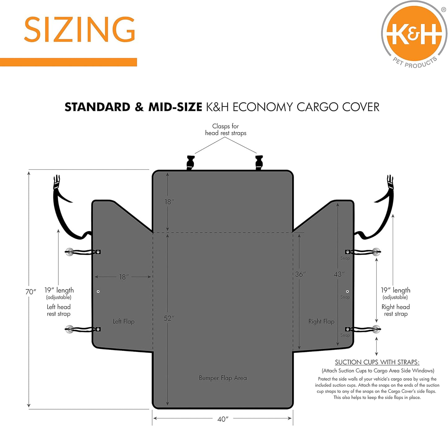 Economy Cargo Cover Gray 54 Inches Standard/Mid-Size Vehicle