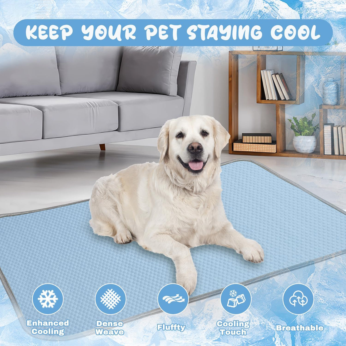Summer Dog Cooling Mat Washable Ice Silk Self Cool Pad for