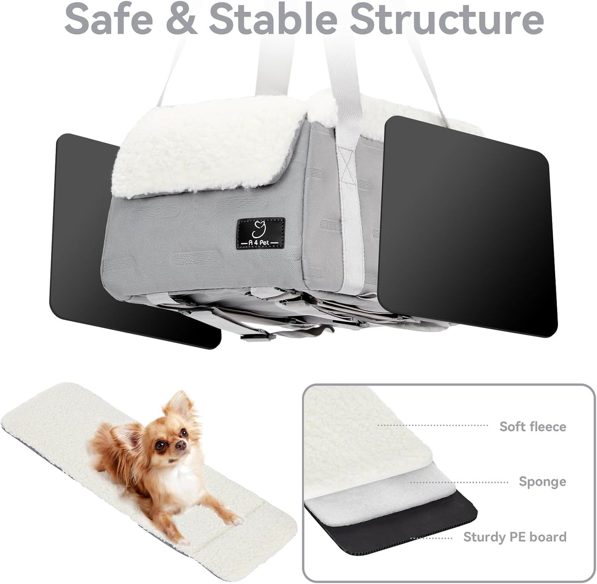Center Console Dog Car Seat for Small Dogs Under 12 lbs –
