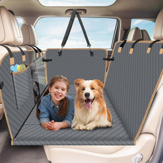 Dog Car Seat Cover for Back Seat, Gray, , Polyester, Car
