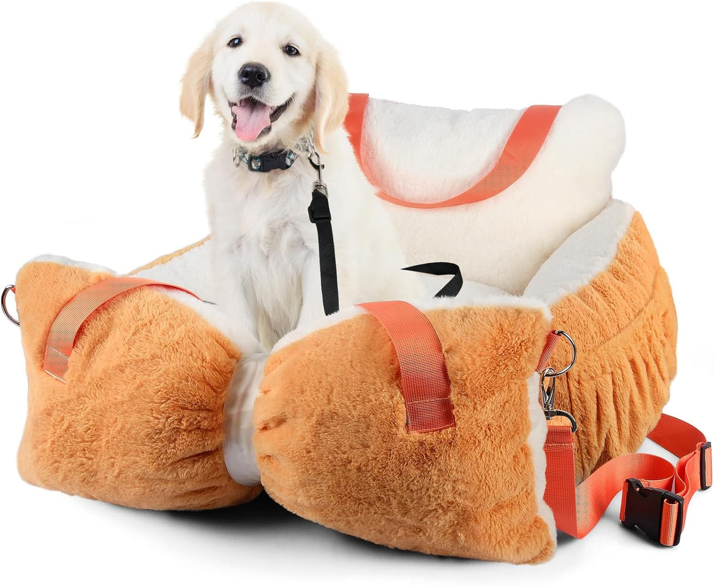 Fuzzy Dog Bed Car Seat, Easy to Carry Small Dog Car Seat