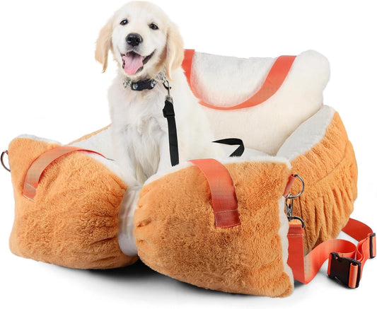 Fuzzy Dog Bed Car Seat, Easy to Carry Small Dog Car Seat