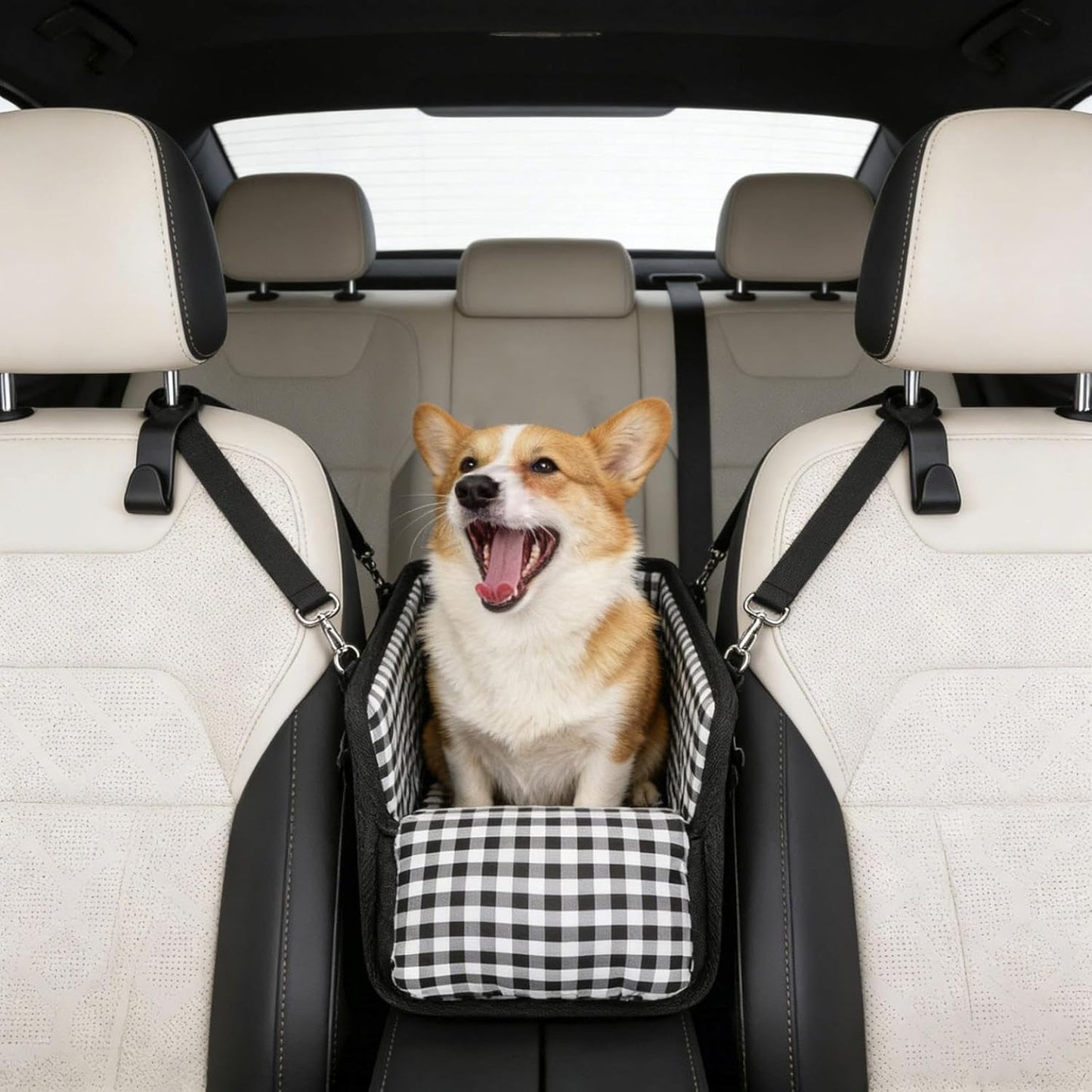 Center Console Dog Car Seat for Small Pets, Sturdy Armrest