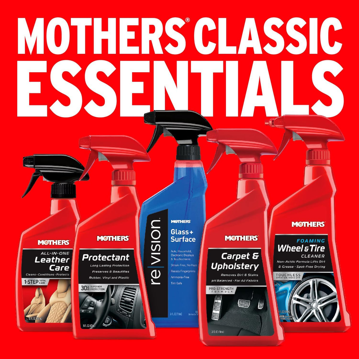 Mothers Carpet & Upholstery Cleaner, 24 oz. — Pro-Strength, pH-Balanced Formula Removes Ground-in Dirt, Soil & Stains from Cloth, Carpet, Velour & Vinyl, Restores a Clean Fresh Look (05424)