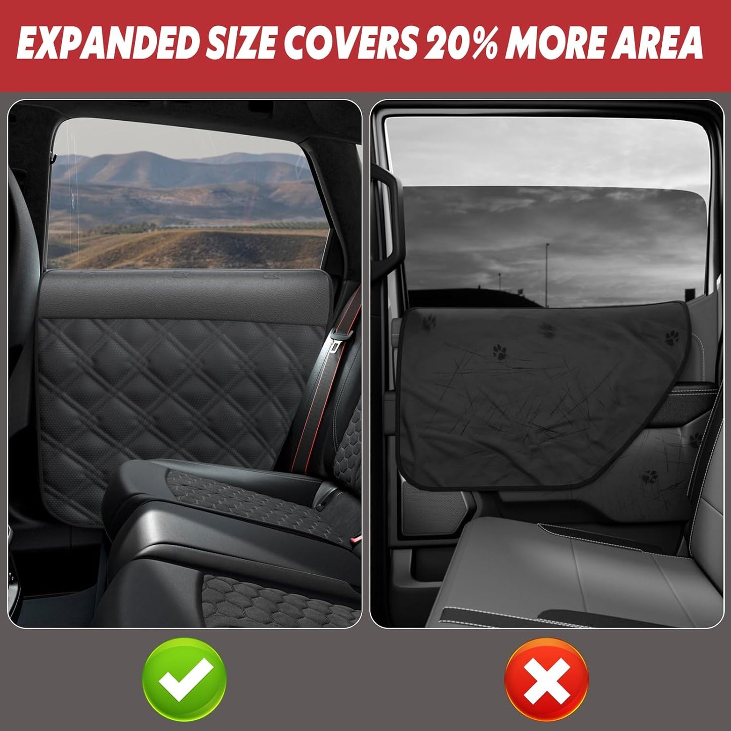 Dog Car Door Protector – 20% Larger Design for Sedans