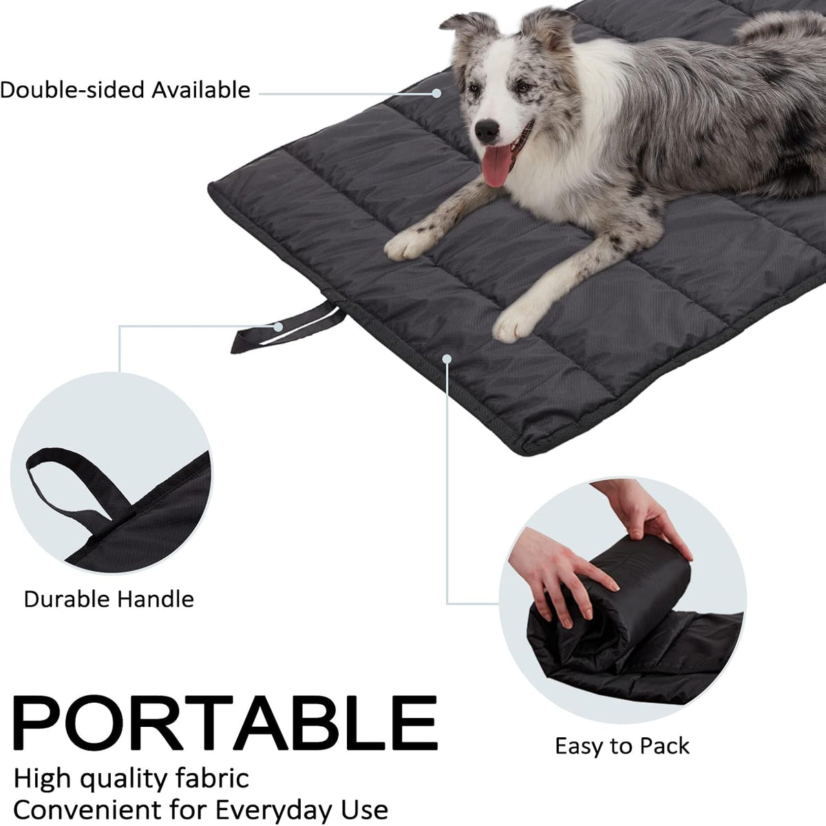 Travel Dog Bed, Outdooor Camping Pet Mat, Portable Place