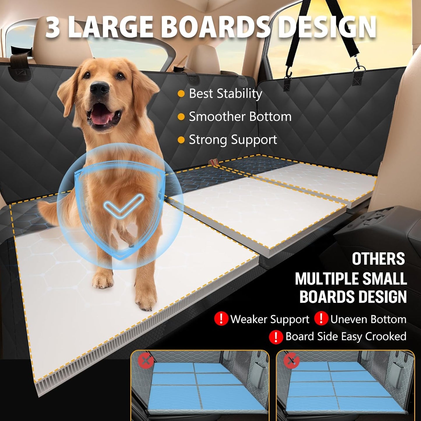 Back Seat Extender for Dogs-Large Space, Dog Car Seat Cover