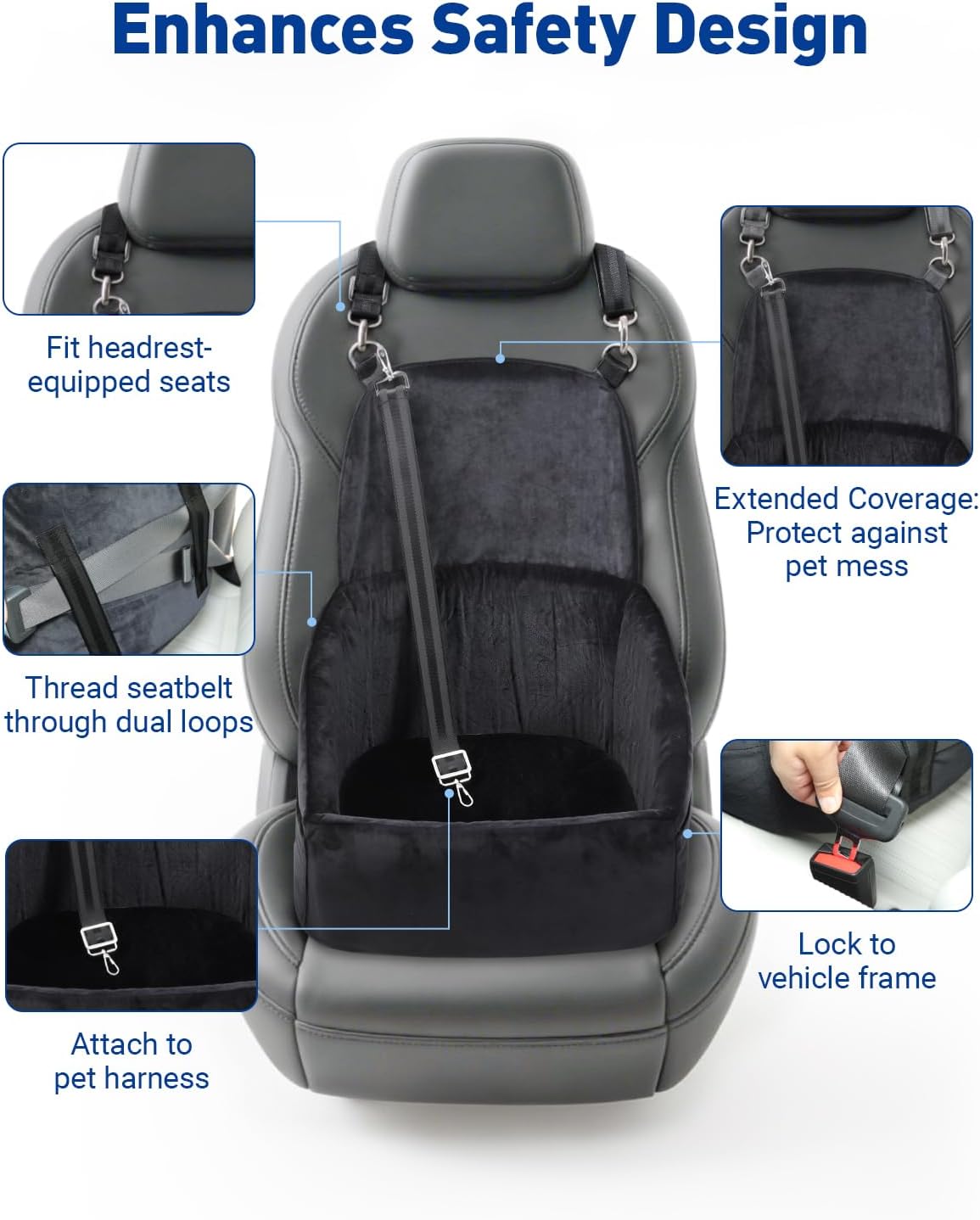 Dog Car Seat for Small Medium Dogs, Dog Booster Seat with
