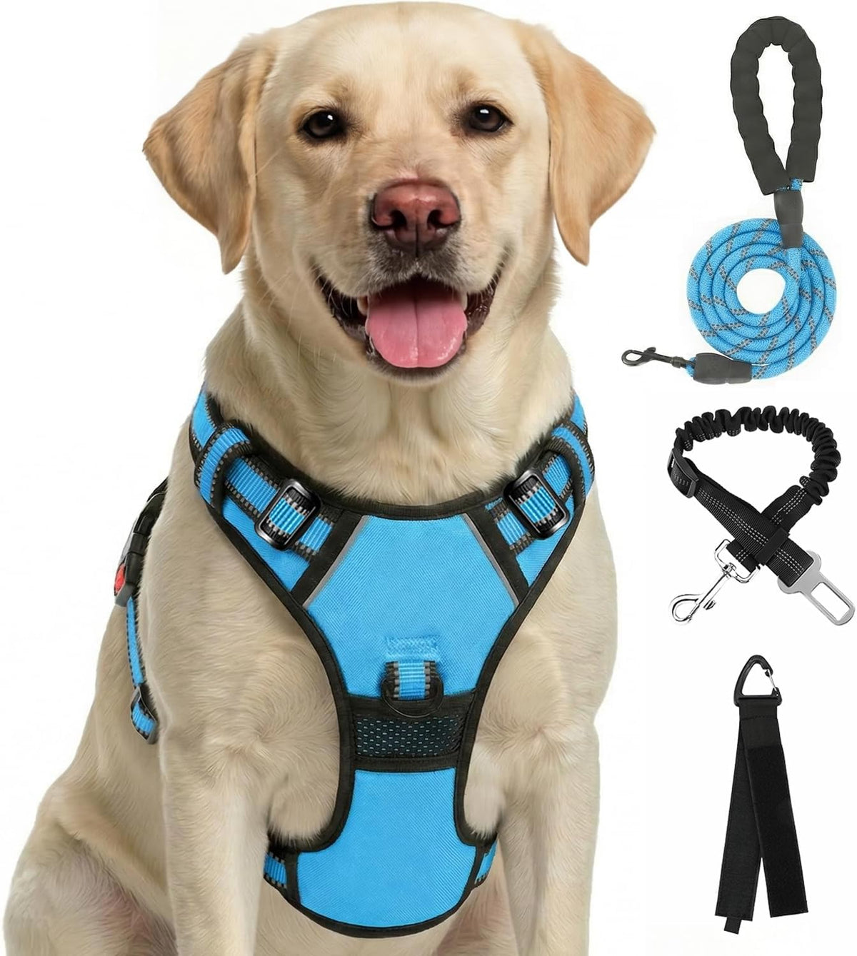 Plaid Dog Harness for Small Dogs, Reflective No Pull