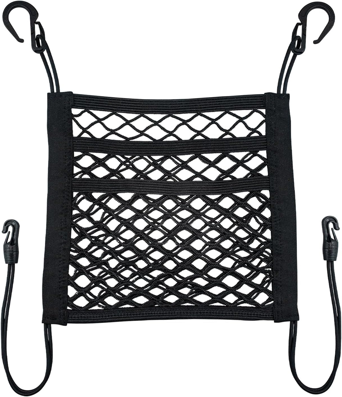 3-Layer Car Mesh Organizer Storage Between Front Seats Kid Dog Pet Net Barrier Car Net Pocket Elastic Tissue Purse Holder Netting for SUV, Van
