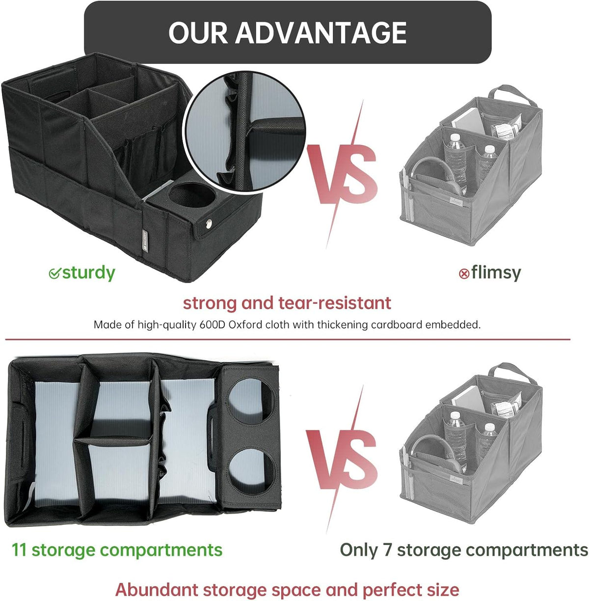 Car Seat Organizer- Backseat Car Organizer with 11 Storages