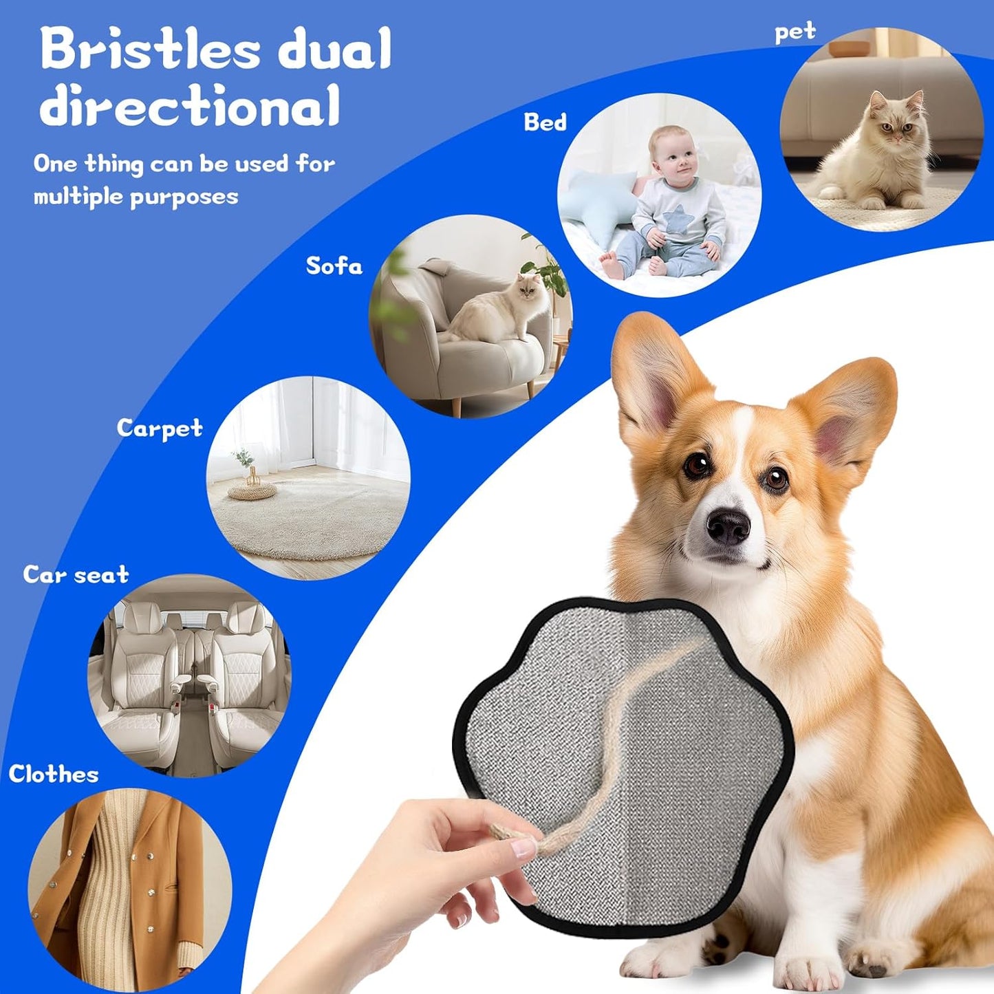 Pet Hair Removal Glove for Dog and Cat, Upgraded 5-Finger