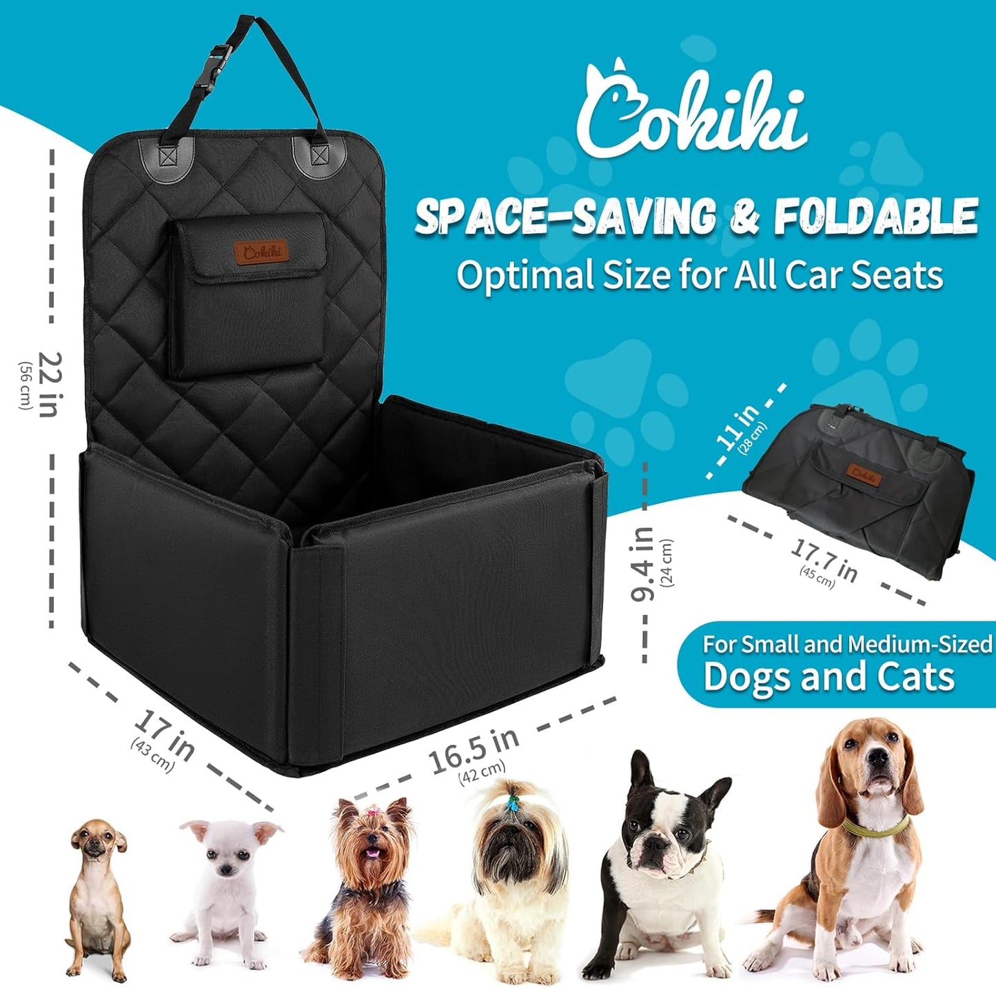 Dog Car Seats for Small Dogs,Detachable Foldable Dog