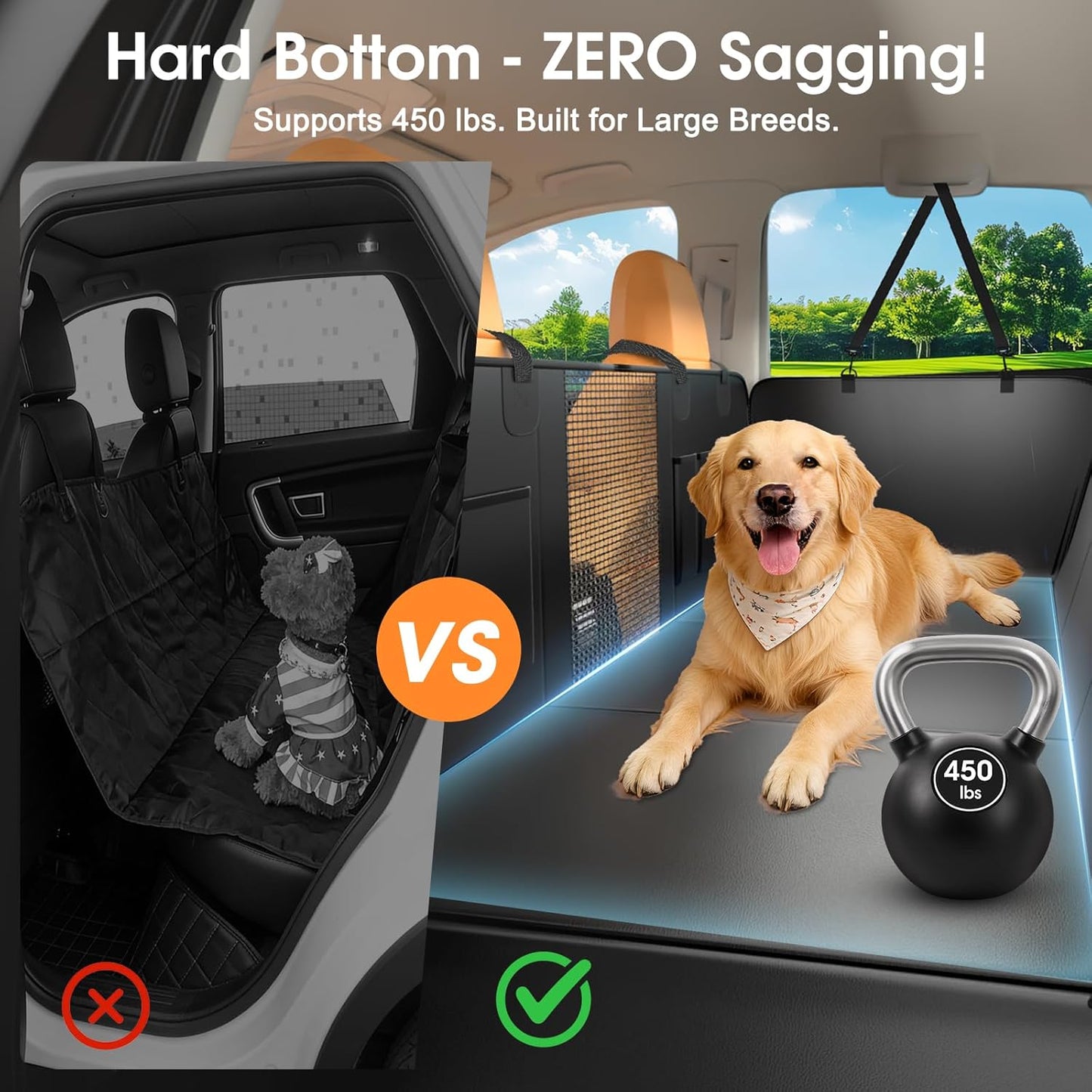 Dog Car Seat Cover for Back Seat, 52"x65" Waterproof