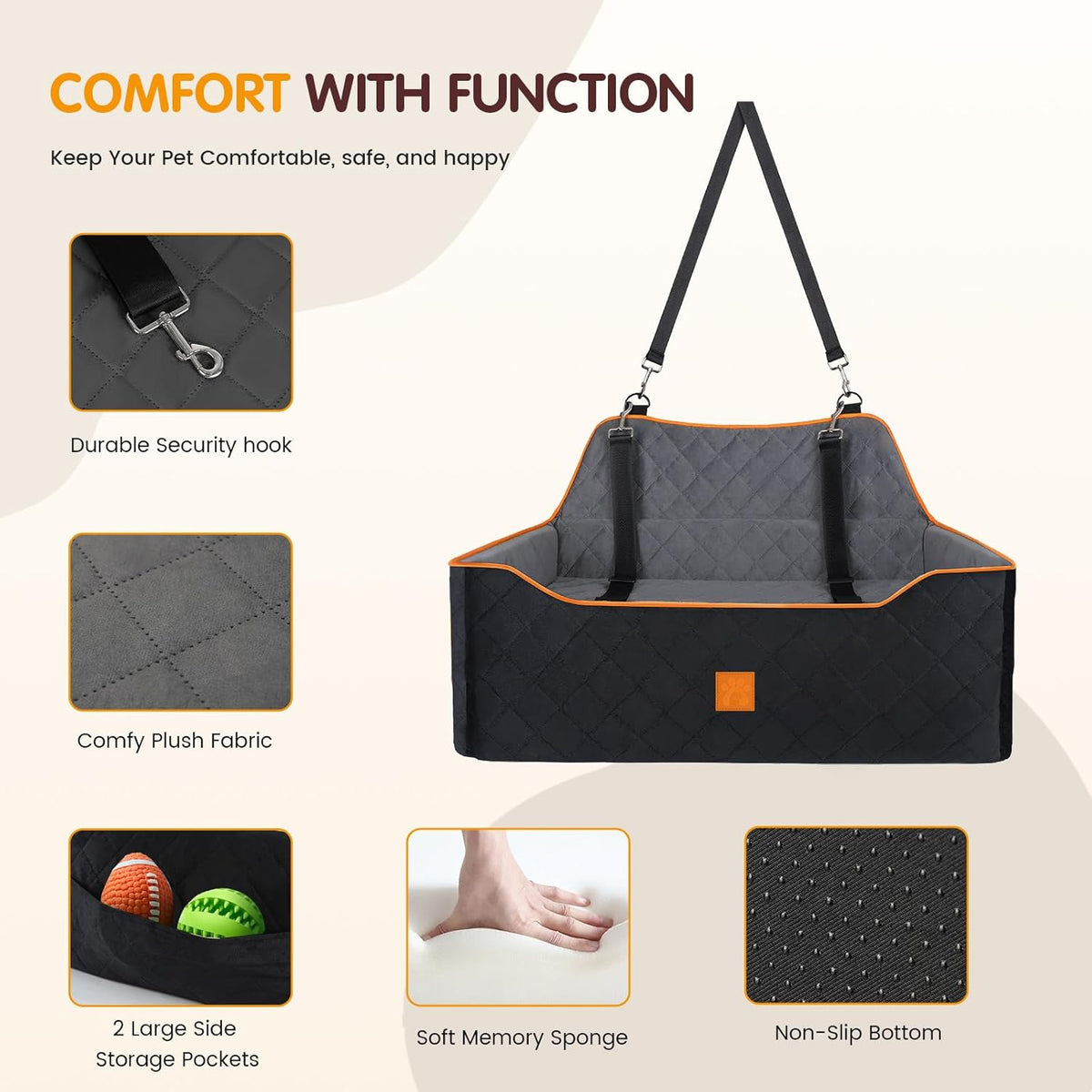 Dog Car Seat Large Medium - Sized Dog Car Pet Bed for Dogs