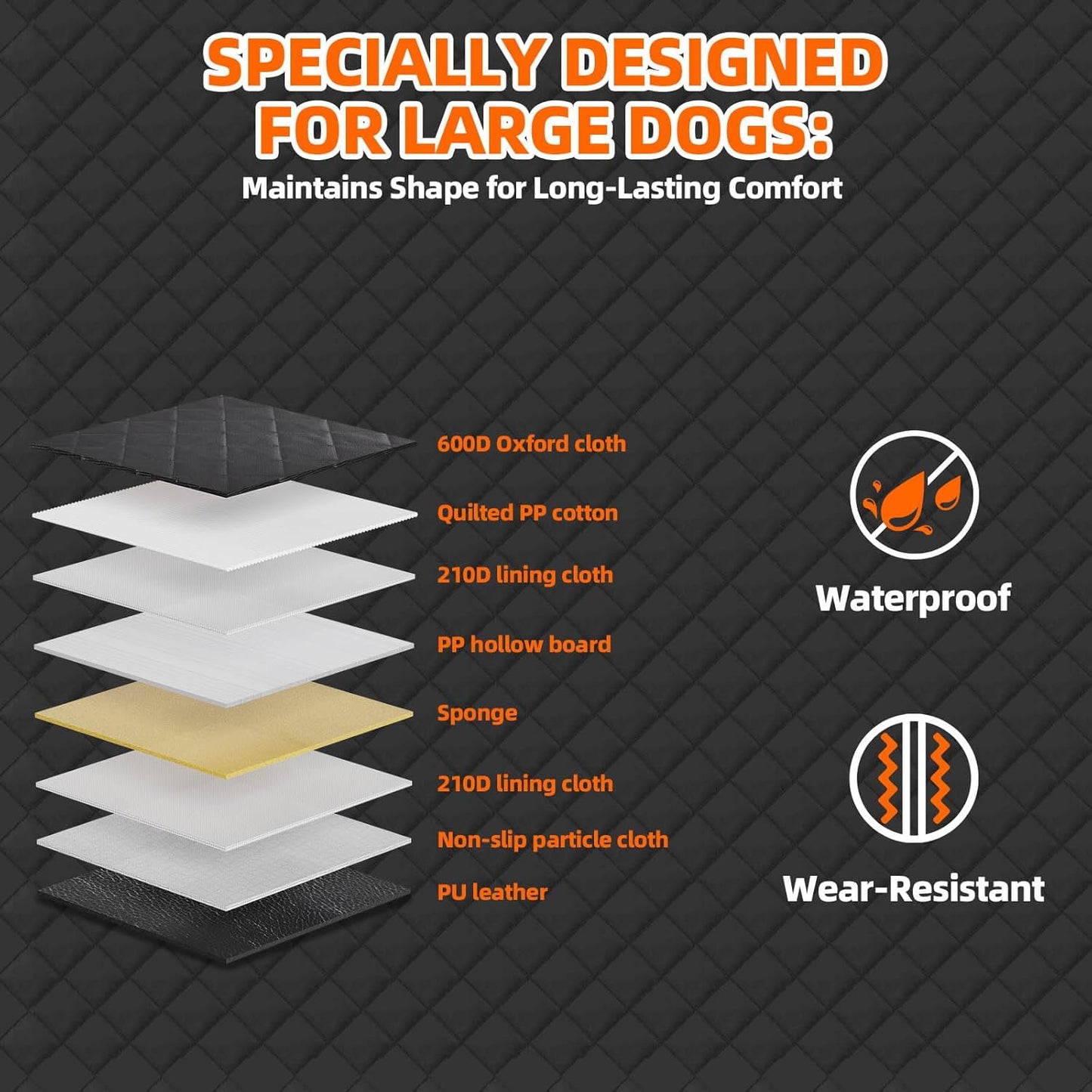 Back Seat Extender,Dog Seat Cover for Back Seat-Supports
