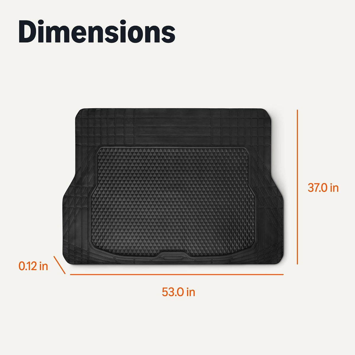 Amazon Basics Cargo Liner Floor Mat, All Weather Trunk Protection, Trimmable to Fit, Black