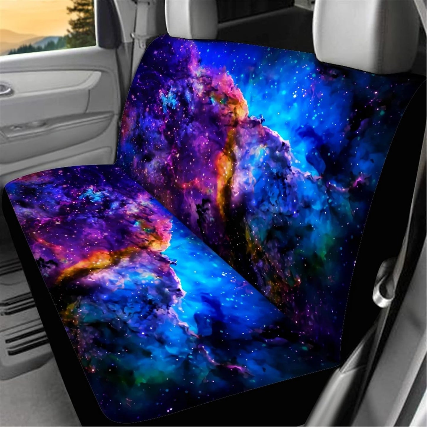 Nebula Galaxy Car Rear Seat Cover Non-Slip Stretch , Baby