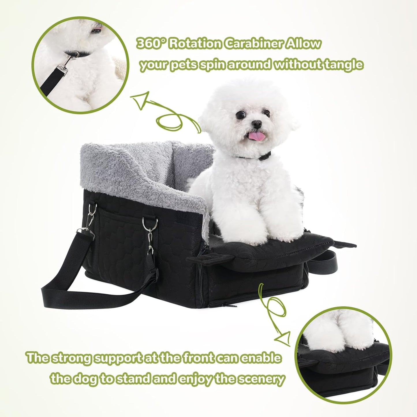 Center Console Dog Car Seat, Detachable Washable Dog