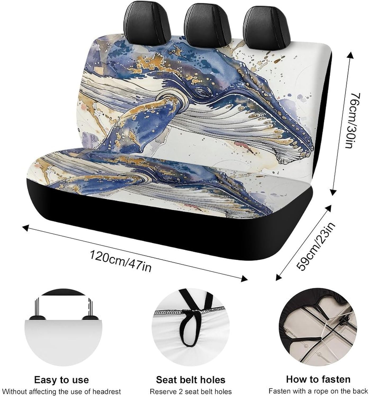 A Picture of A Whale Dog Car Seat Covers Waterproof Truck