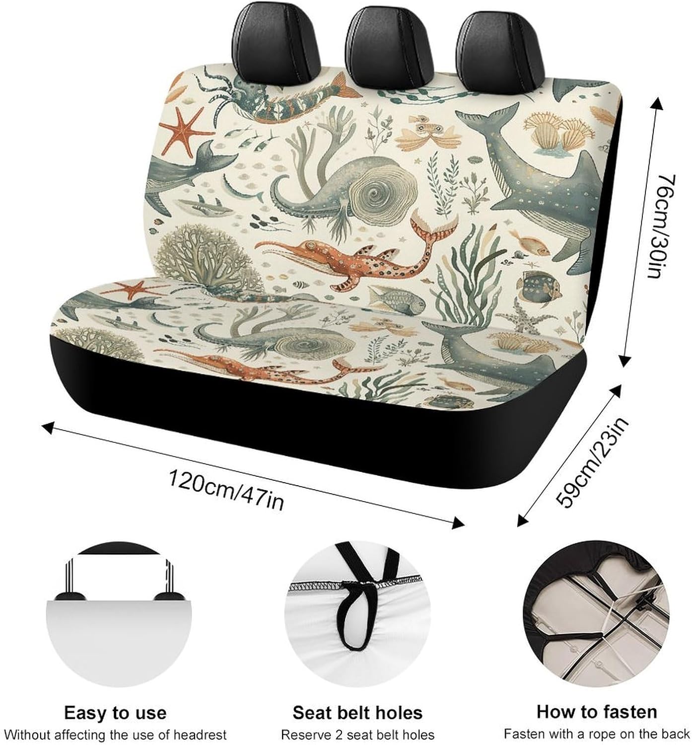 Marine Animal Pattern Dog Car Seat Covers Waterproof Truck