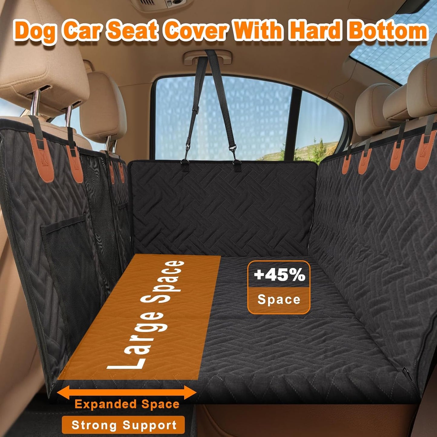 AULDEY Back Seat Extender for Dogs, Dog Car Seat Cover with