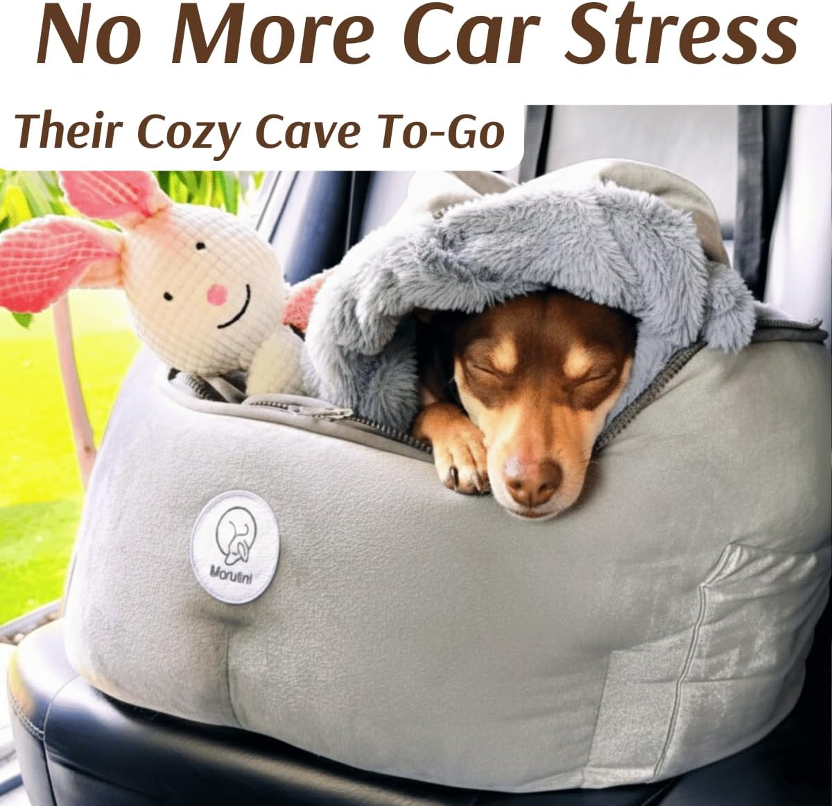 Orthopedic Dog Car Seat for Small Breeds - Original Calming