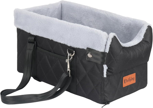 Center Console Dog Car Seat for Small Dogs Up to 10 lbs