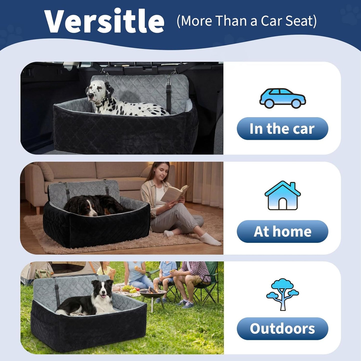 Extra Large Dog Car Booster Seat with Safety Belt