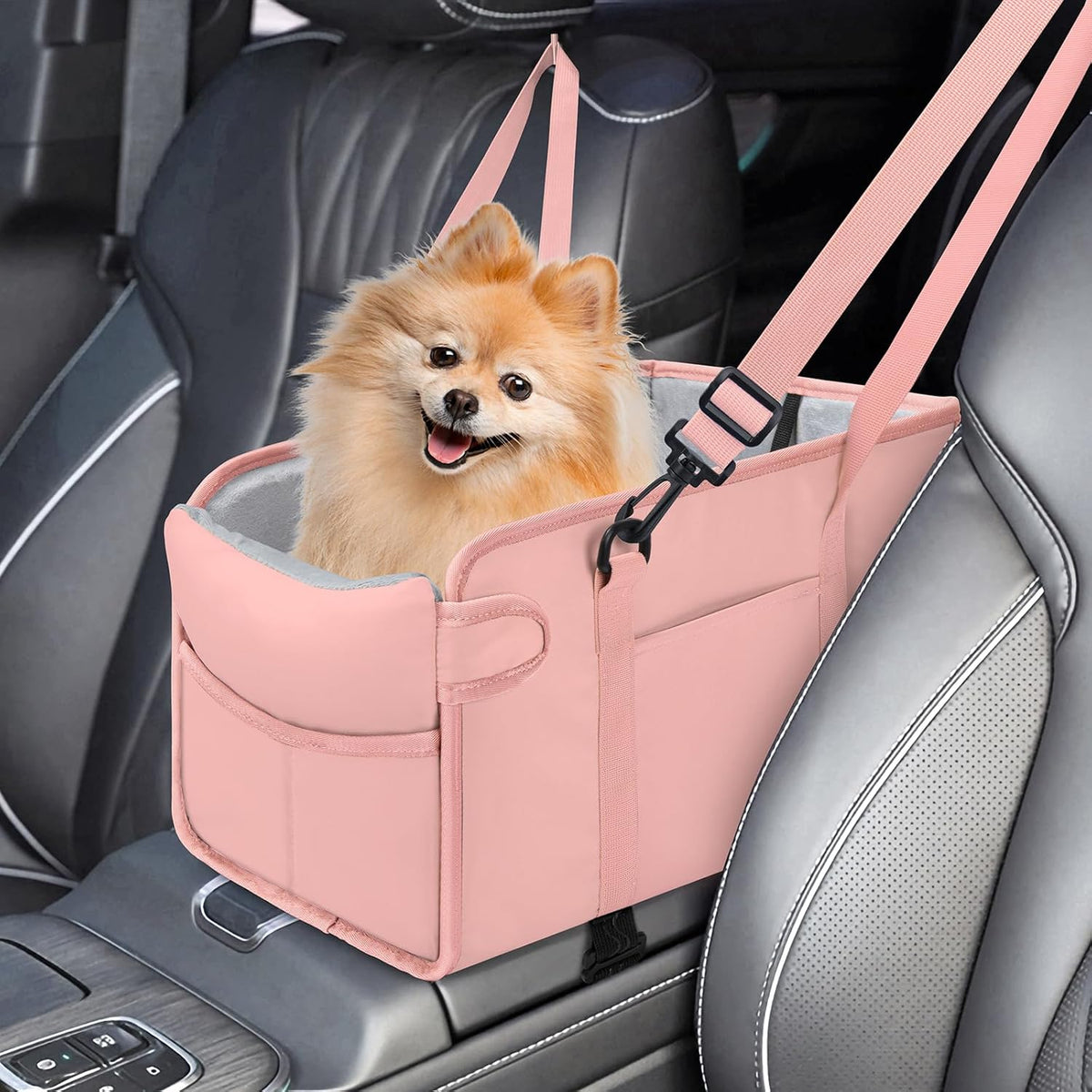 Portable Dog Car Seat for Small Dogs - Adjustable Safety