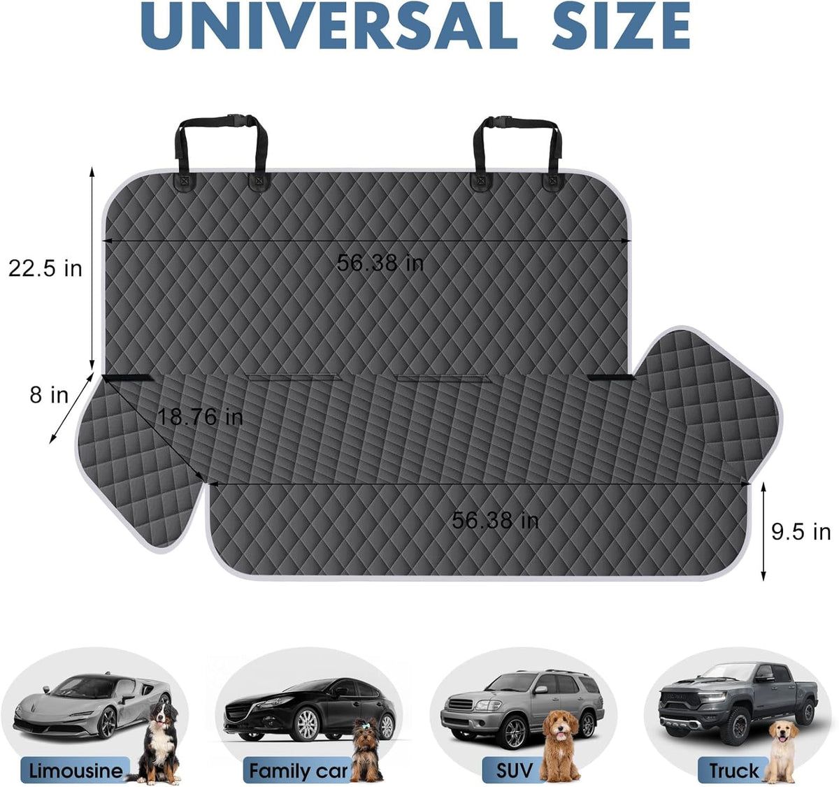 Backseat Cover for Dogs, Waterproof and Non-Slip Pet Bench