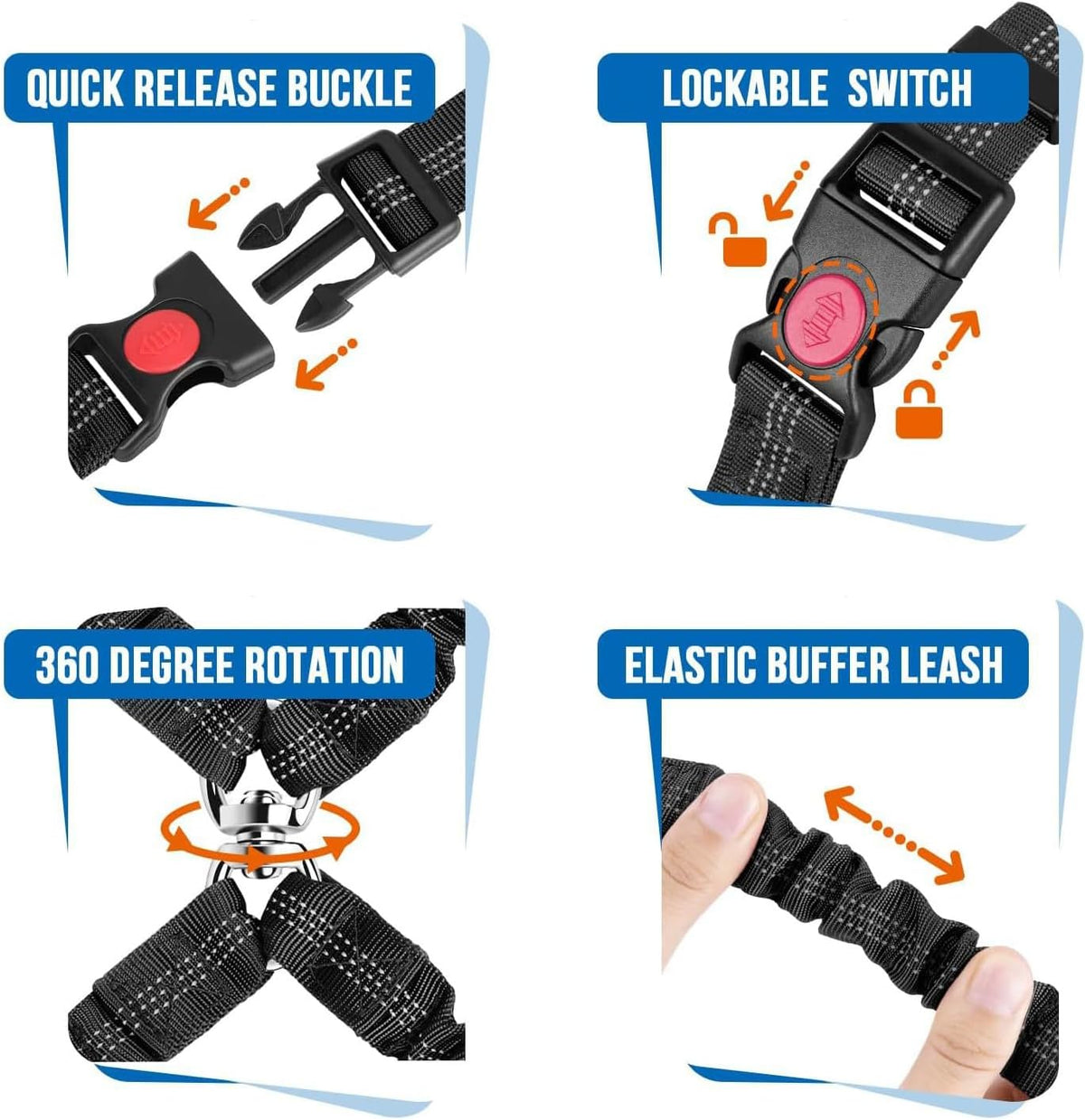 Dog Seat Belt for Car, Dual Pet Vehicle Headrest Restraint