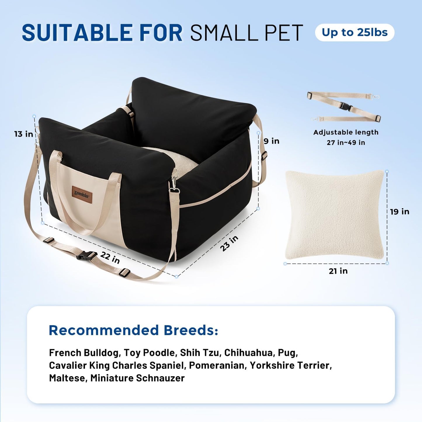Dog Car Seat for Small Dogs - Waterproof Pet Booster Seat
