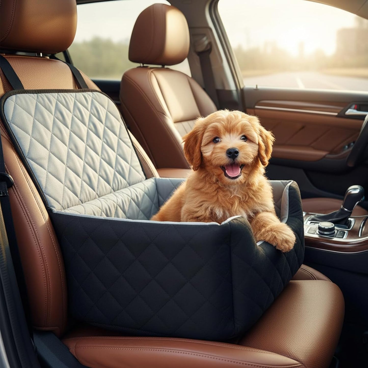 Dog Car Seat for Medium Small Dogs, Memory Foam Dog Booster