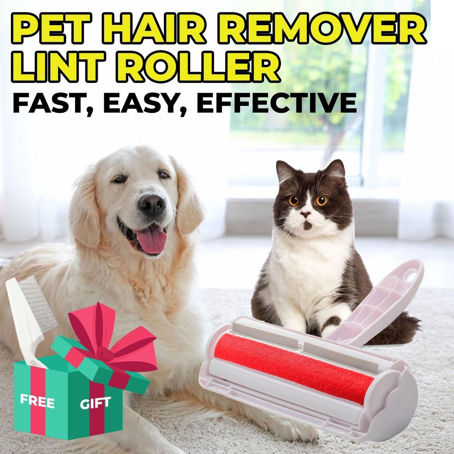 Pet Hair Remover and Reusable -Lint Roller for Pet Hair