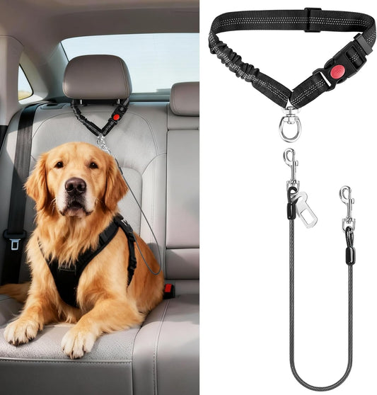 Dog Seat Belt for Car, 2 Pcs Stainless Steel Chew Proof Dog