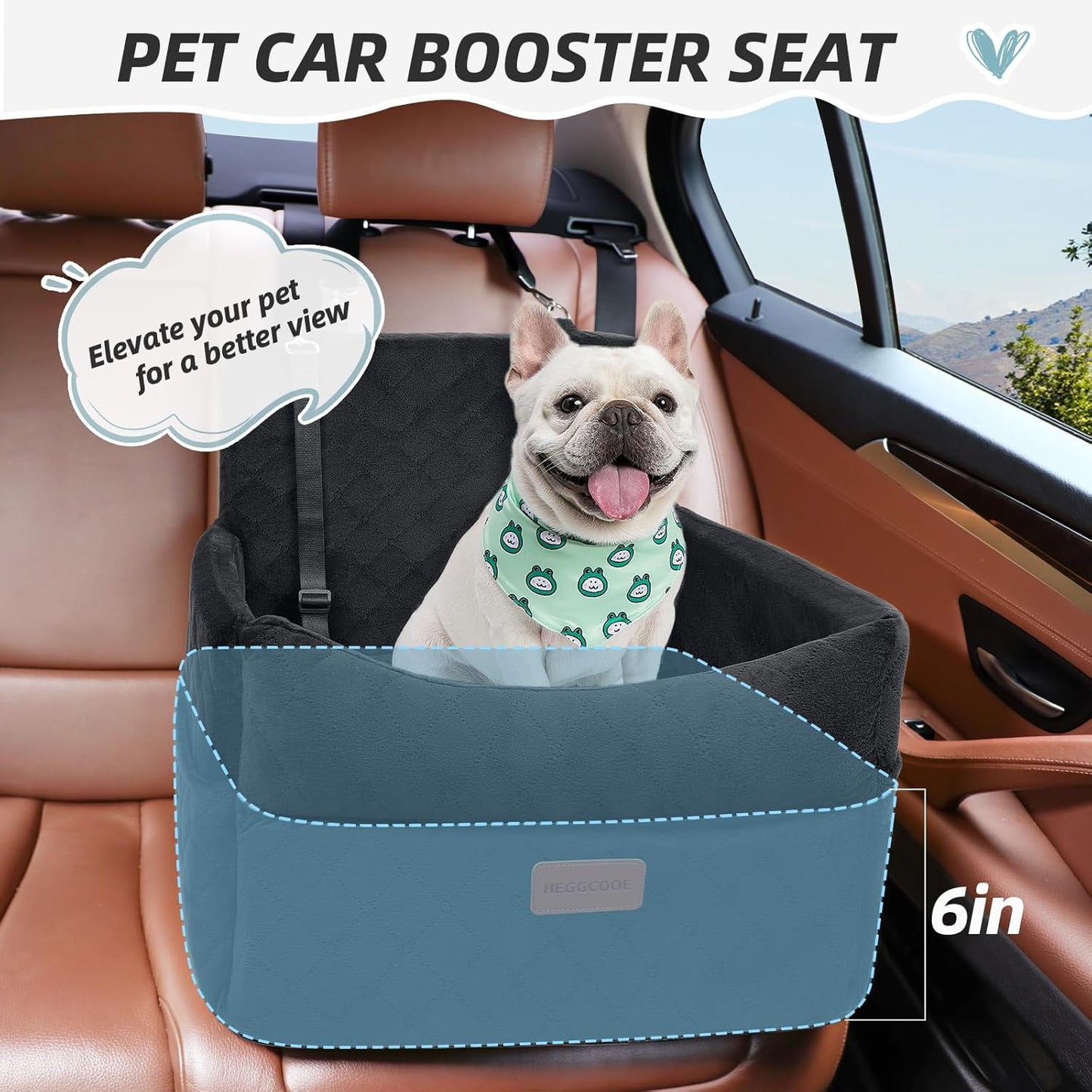 Small Dog Car Seat, Memory Foam Dog Booster Car Seats with