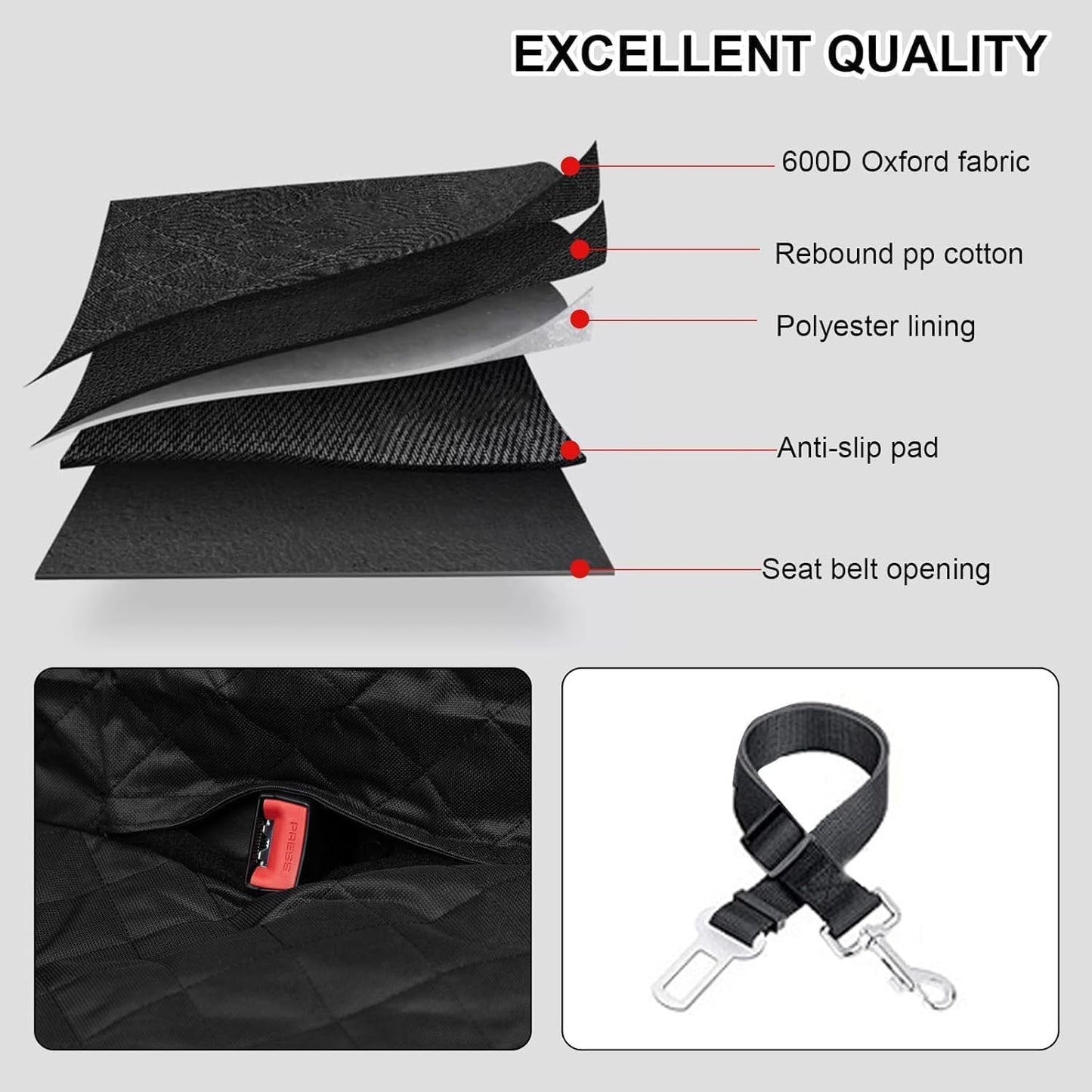 Dog Car Seat Cover for Toyota GR86 2022-2024, Back Seat