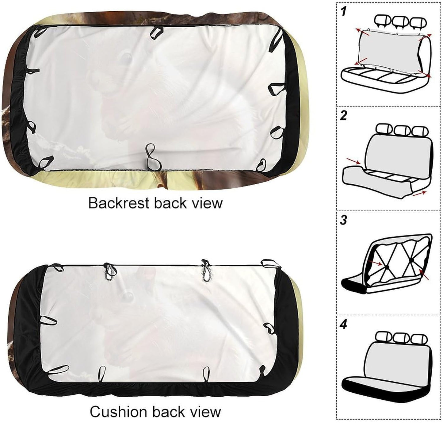 Funny Squirrel Dog Car Seat Covers Waterproof Truck Back