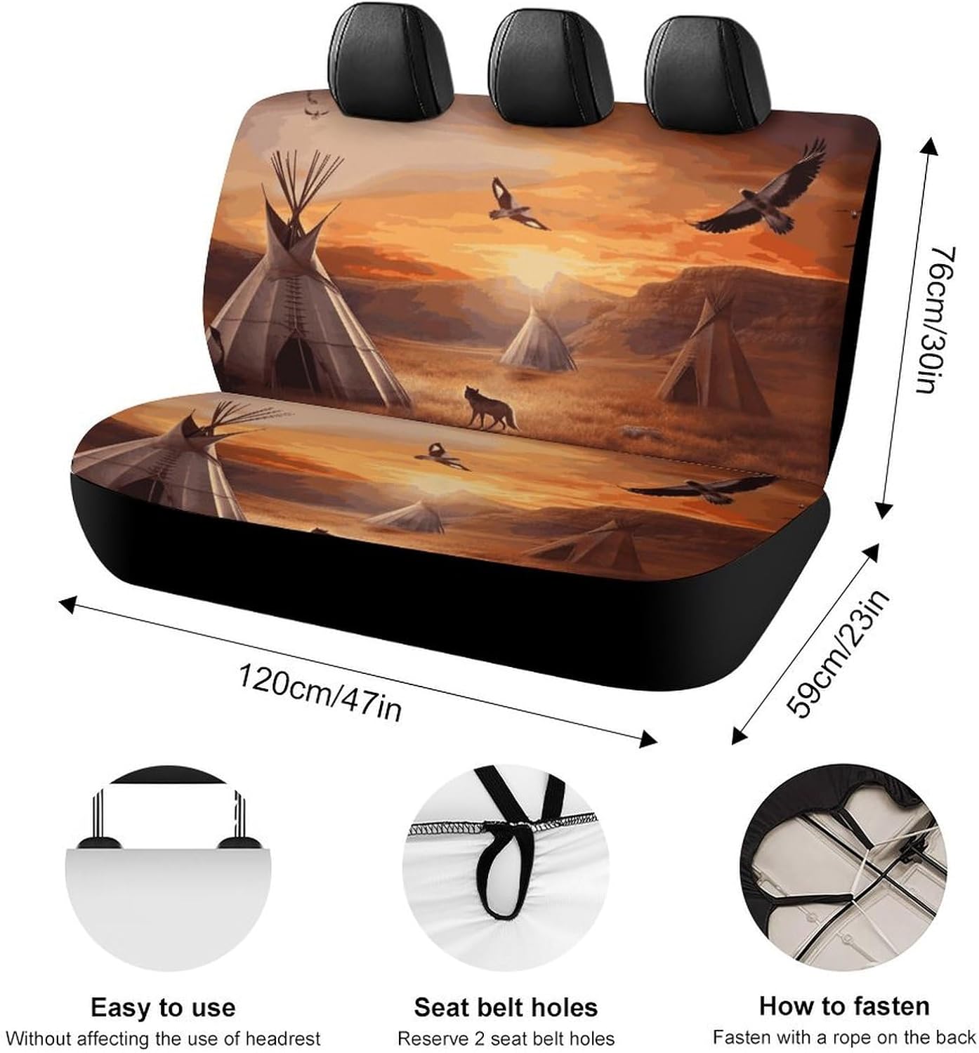 Native American Tribes Dog Car Seat Covers Waterproof Truck