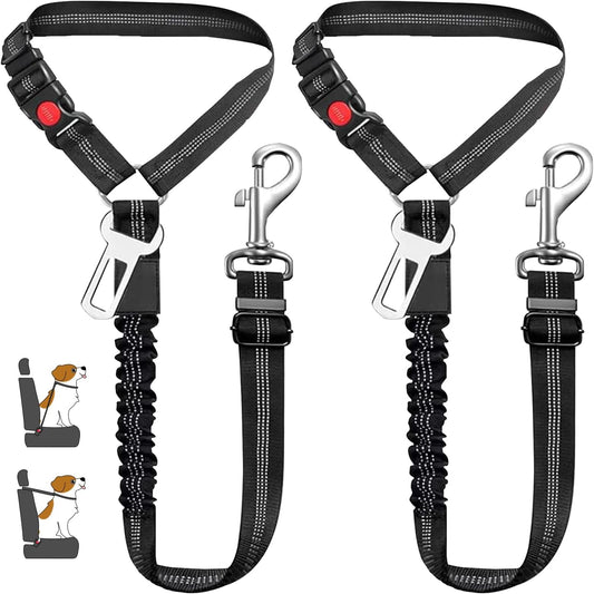Vehicle Harnesses, 2 in1 Dog Belts for Cars, 2 Pack Pet