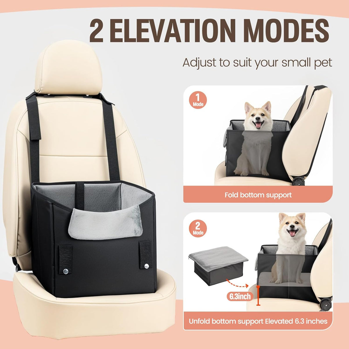 Dog Car Seat for Small Dogs or Medium Size Dog Portable Car