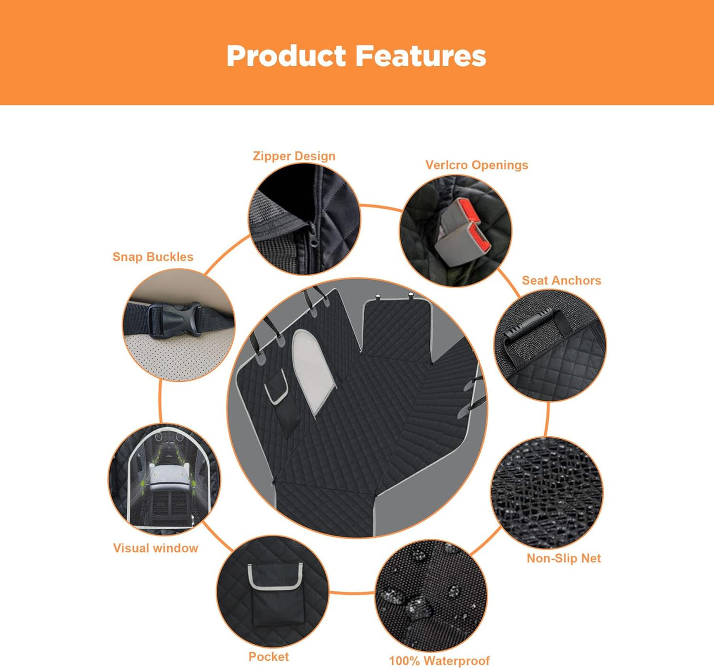 Durable Dog Car Seat Cover to Protect from Scratches, Dirt
