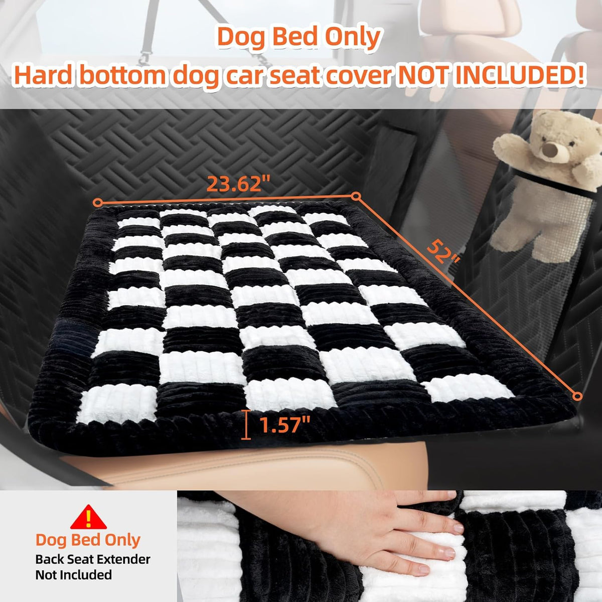 Backseat Pet Bed Mat, Deluxe Dog Seat Covers,Truck Plaid
