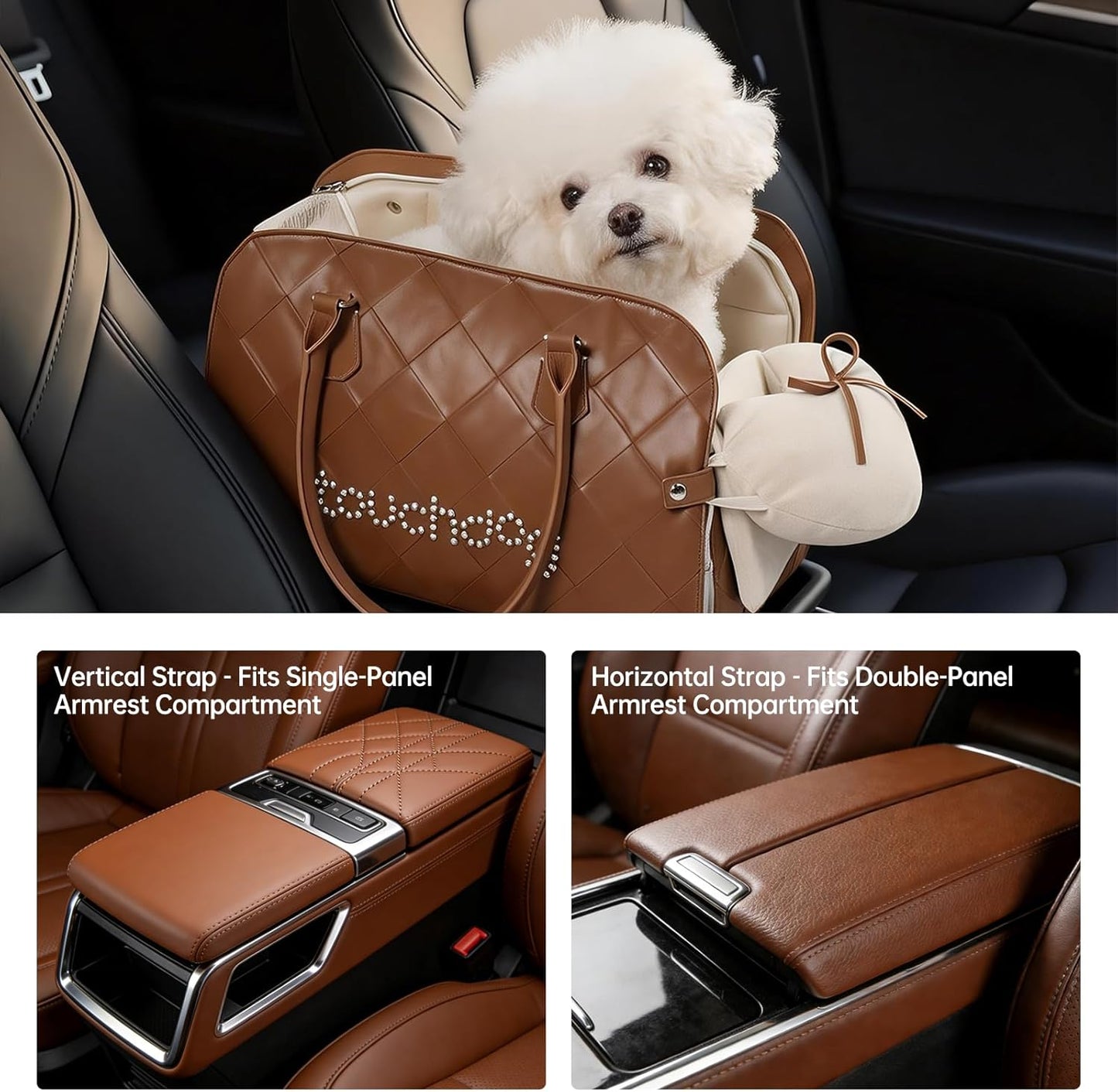 Center Console Dog Car Seat – Detachable & Washable Pet