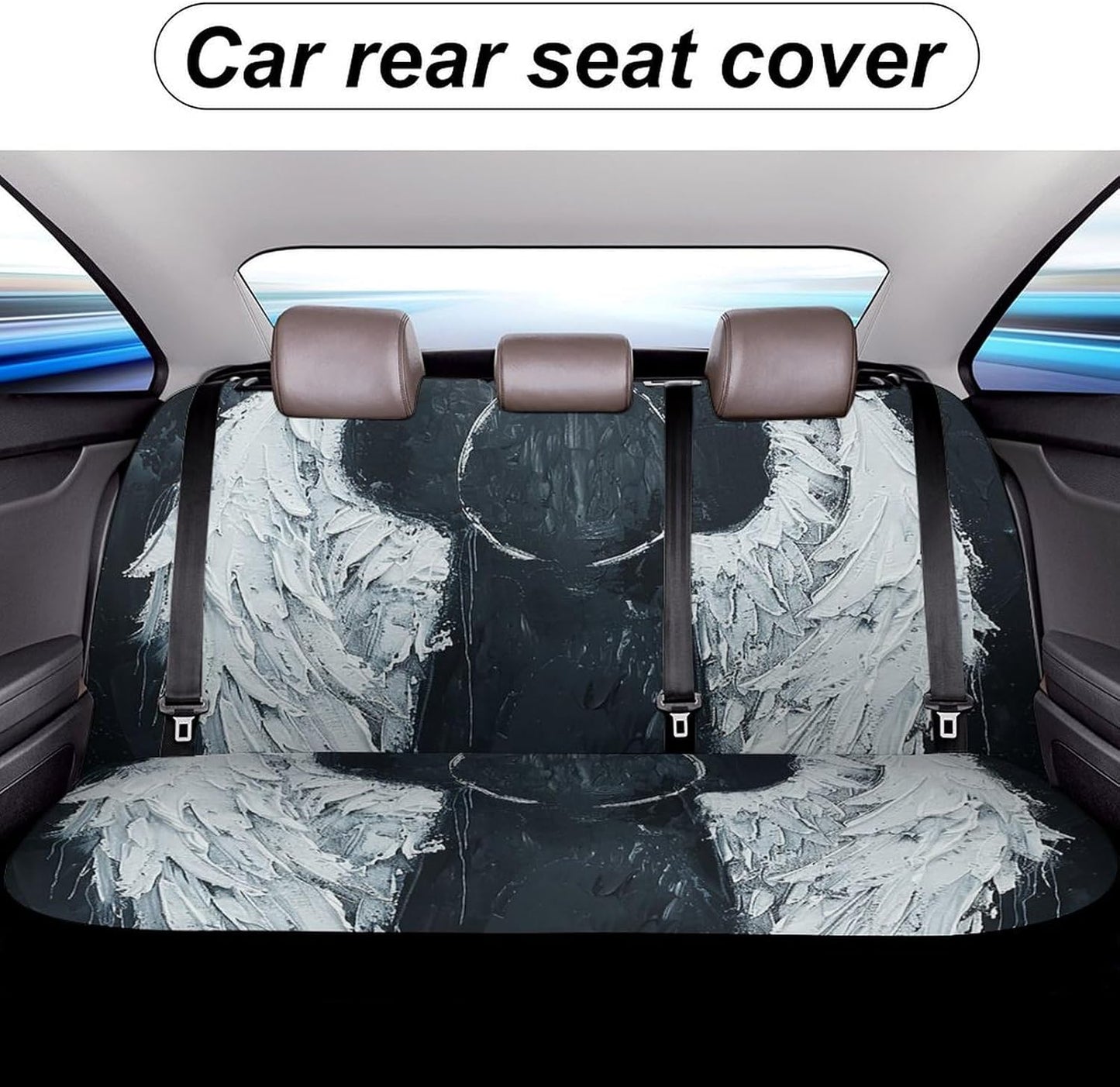 White Angel Wings Dog Car Seat Covers Waterproof Truck Back