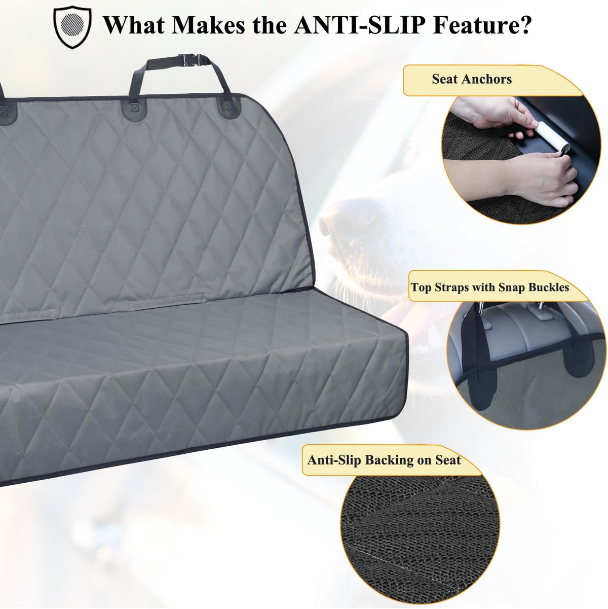 Dog Seat Cover Quickcover Seat Protector for Dog, Backseat
