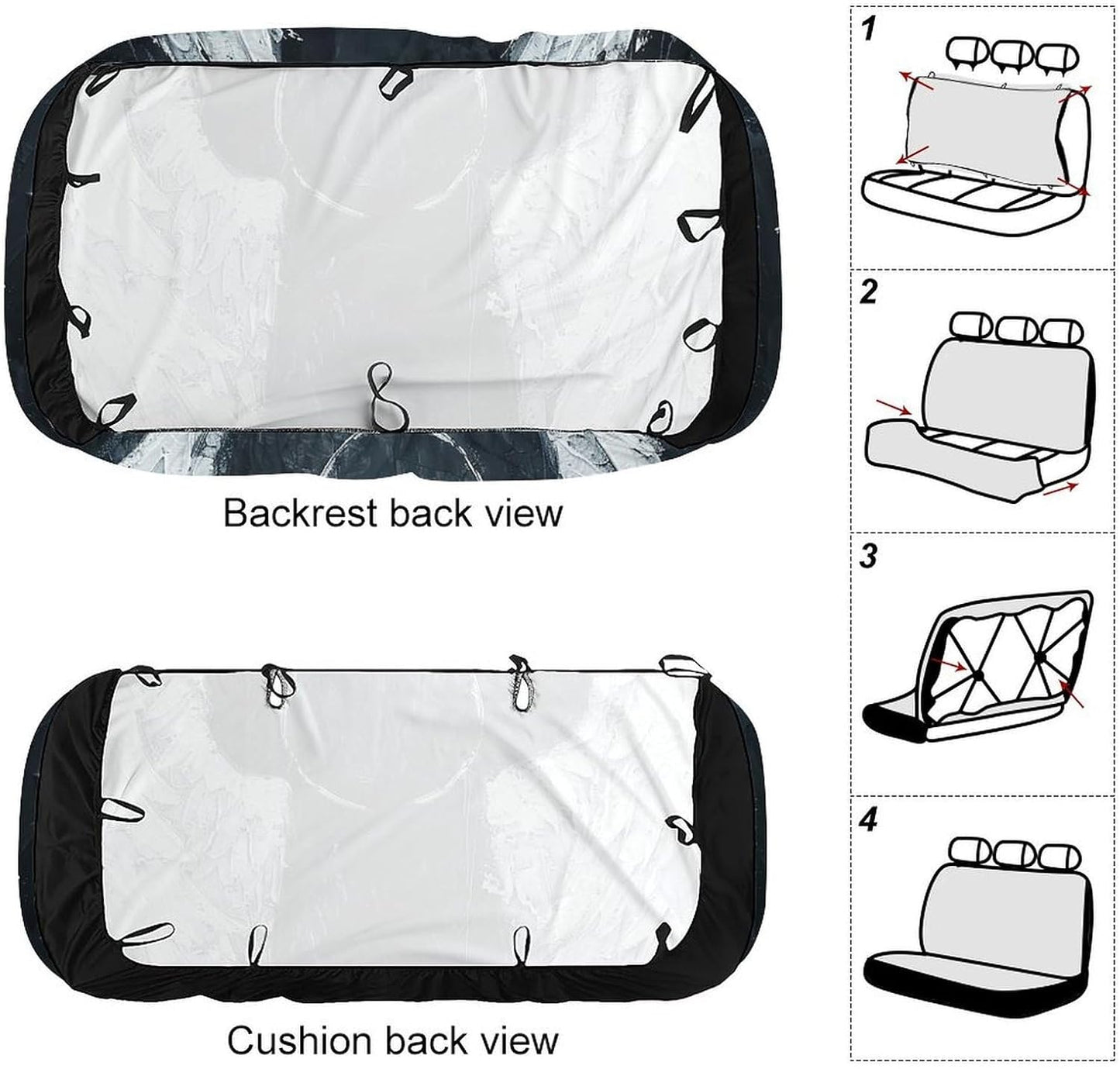White Angel Wings Dog Car Seat Covers Waterproof Truck Back