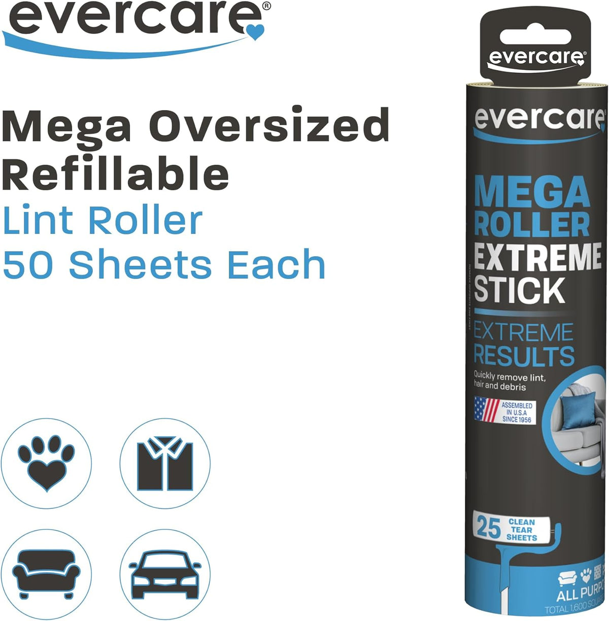 Large Surface Mega Pet Roller Refill, 50 Layers