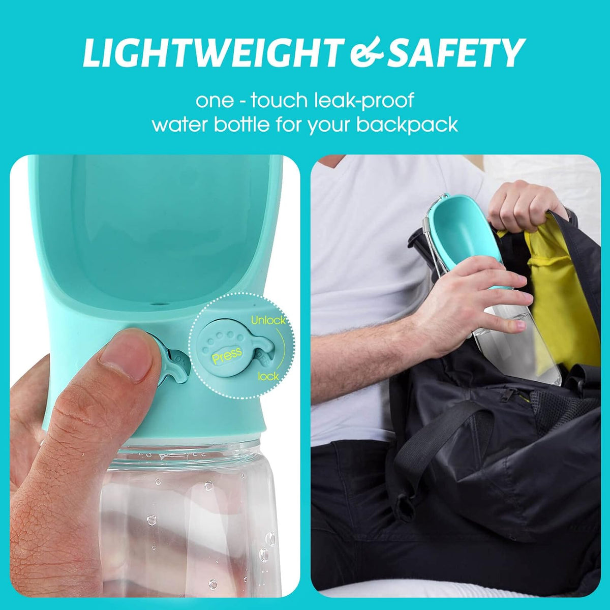 Dog Water Bottle, Leak Proof Portable Puppy Water Dispenser